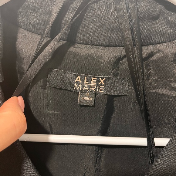 Alex Marie Black Midi Dress with Belt - Picture 2 of 3